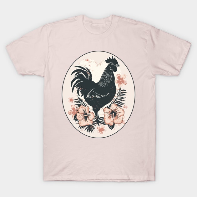 Cute Cottagecore  Chicken Mama Hen Farm Garden Adore Flower Chickens T-Shirt by RetroZin